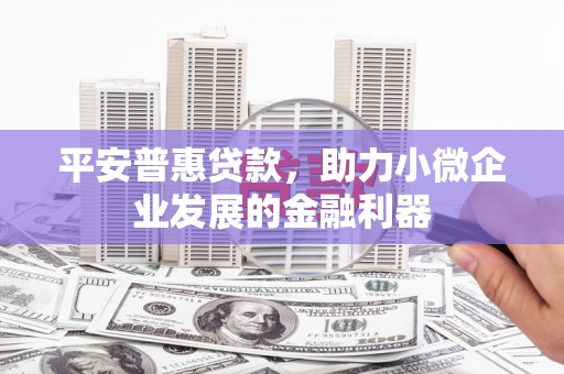 鹤壁平安普惠贷款，助力小微企业发展的金融利器